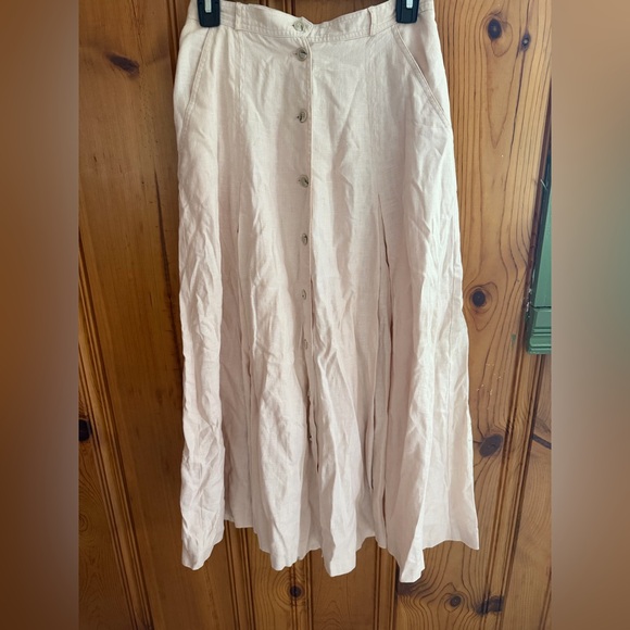 ❤️100% Linen Vintage Blush Pink Riding Skirt - Picture 2 of 8